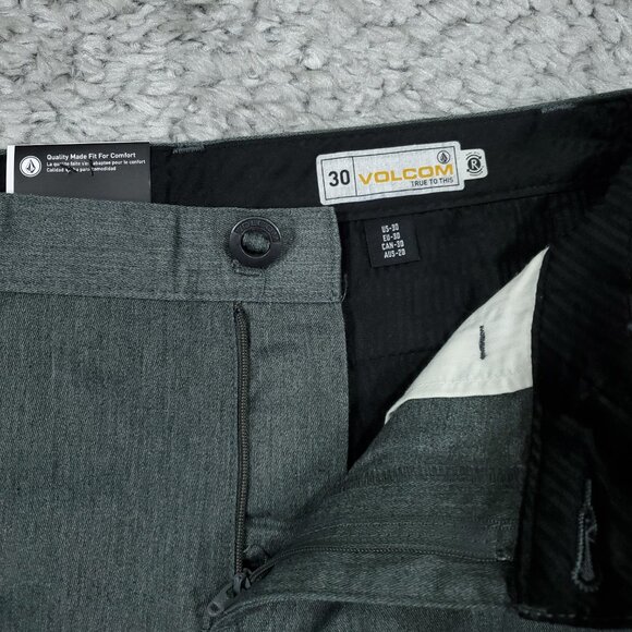 Volcom Boys Youth Frickin Chino Shorts Size 30 Gray Modern Straight Stretch - Picture 3 of 8